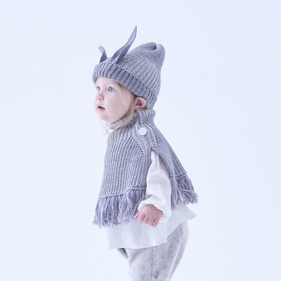 [Pre-order (Sep. Delivery)]eLfinFolk Rib knit Knights Cape2 gray