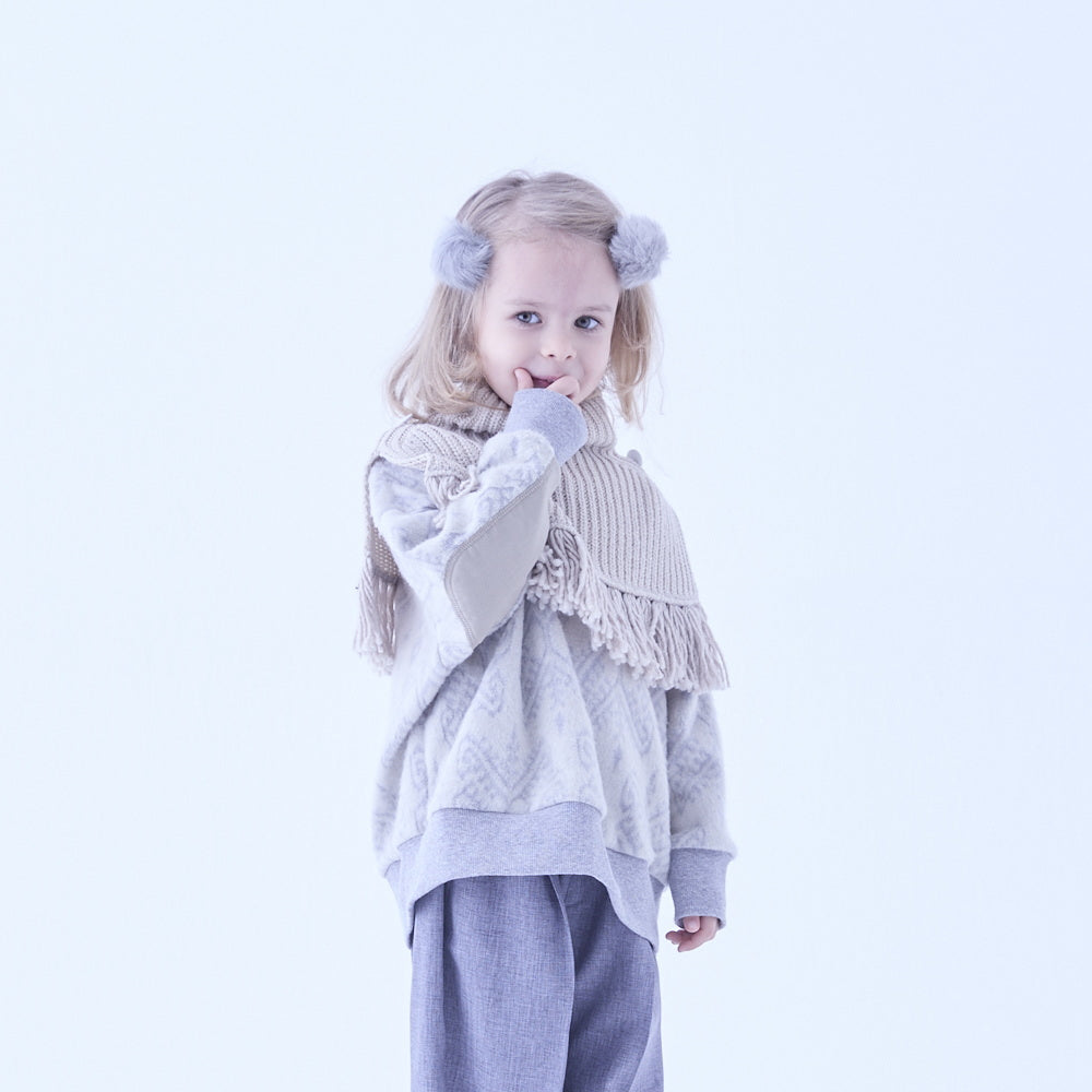 [Pre-order (Sep. Delivery)]eLfinFolk Rib knit Knights Cape2 ivory