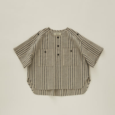 [30%OFF!]eLfinFolk Pajama stripe shirts black