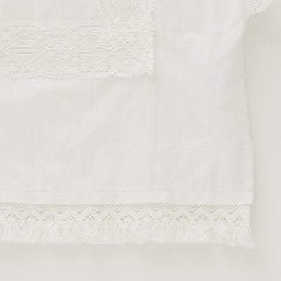 eLfinFolk Cotton lawn Lace Tops off white