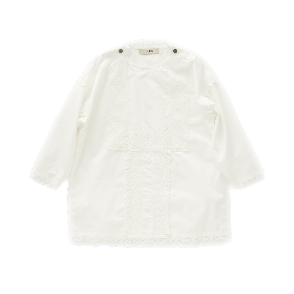 eLfinFolk Cotton Typewriter Lace dress shirt off white