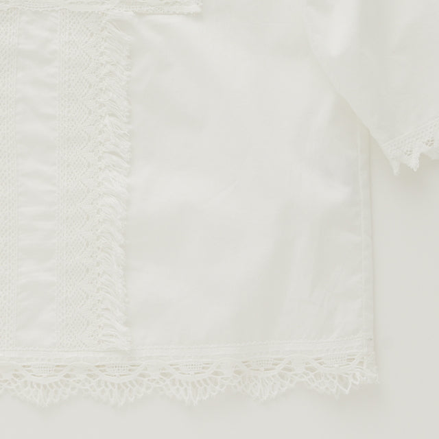 eLfinFolk Cotton Typewriter Lace dress shirt off white