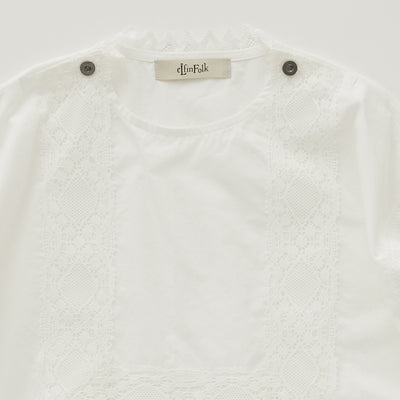 eLfinFolk Cotton Typewriter Lace dress shirt off white