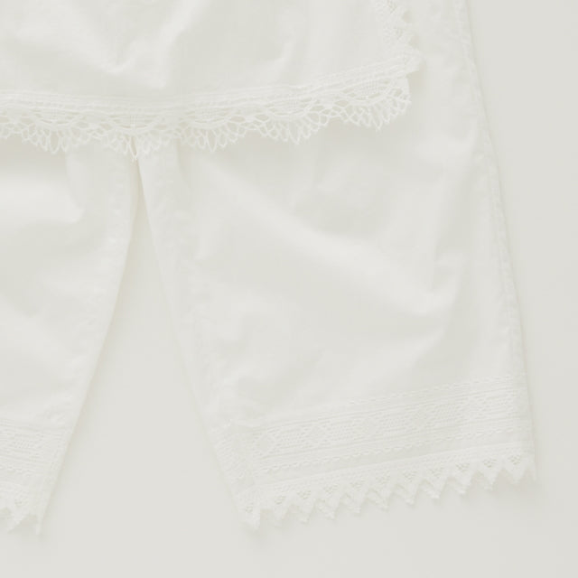 eLfinFolk Cotton Typewriter Lace Apron Pants off white