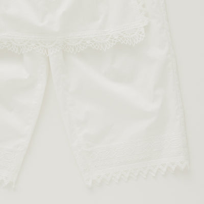 eLfinFolk Cotton Typewriter Lace Apron Pants off white