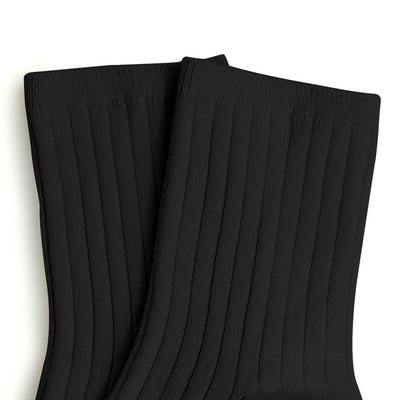 Coll&#233;gien La Mini Ribbed Ankle Socks / Noir de Charbon