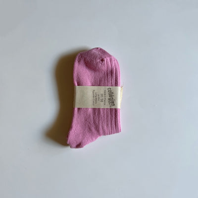 Coll&#233;gien La Mini Ribbed Ankle Socks / Rose Bonbon