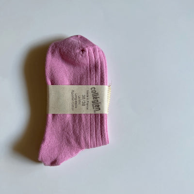 Coll&#233;gien La Mini Ribbed Ankle Socks / Rose Bonbon