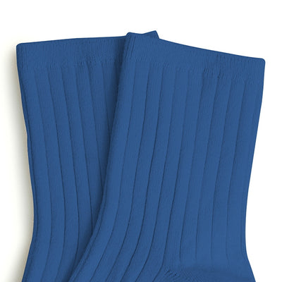 Coll&#233;gien La Mini Ribbed Ankle Socks / Bleu Saphir