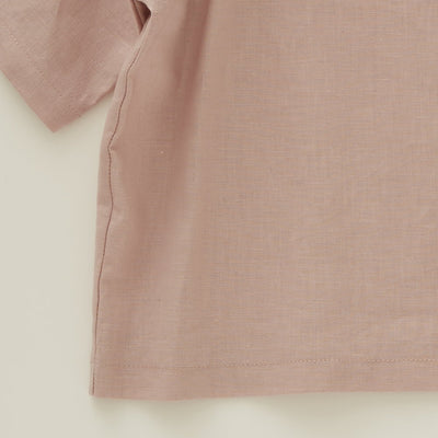 [30%OFF!]eLfinFolk FLORA Cotton linen T-shirts coral pink