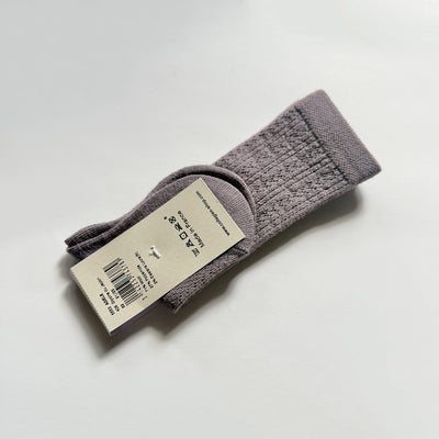 Coll&#233;gien Adele Pointelle Merino Wool Knee-high Socks / Glycine du Japon