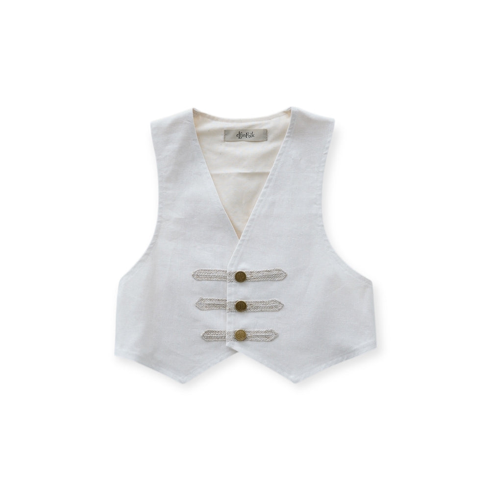 [Order Now, Ships in Feb-Mar]eLfinFolk Napoleon Vest off white