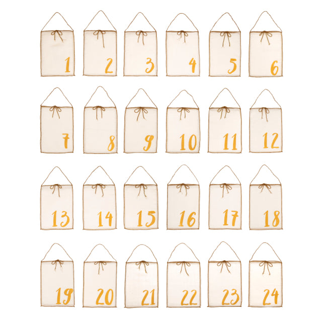 Numero 74 Advent Calendar Gift Bags Natural