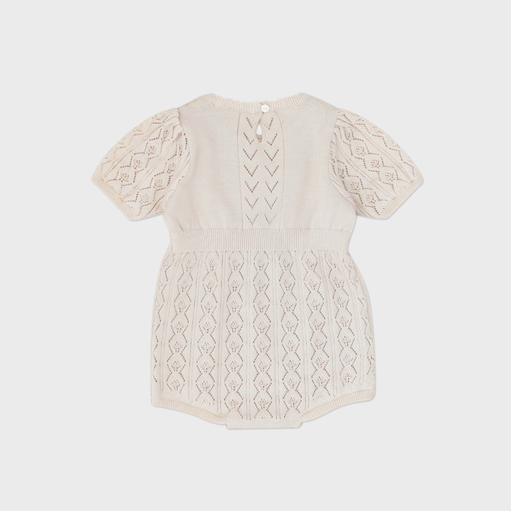 Louisiella Baby Ione Knit Romper Cream Beige