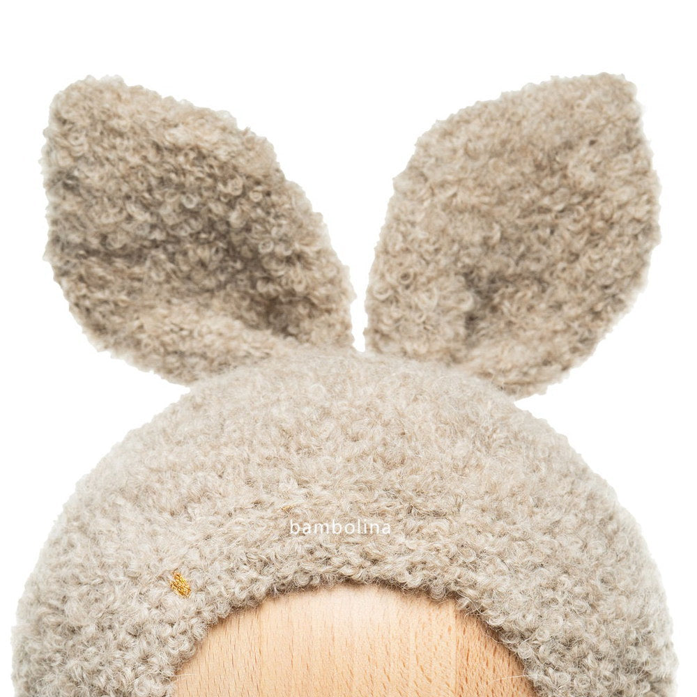 bambolina boucle Lapin hat beige
