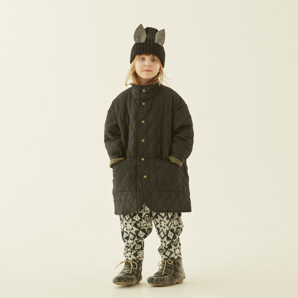 eLfinFolk Cotton lawn Quilt Coat black