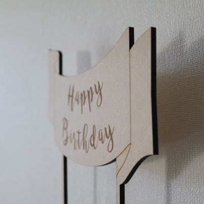 &merci Cake Topper happy birthday ribbon