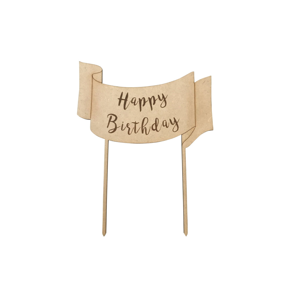 &merci Cake Topper happy birthday ribbon
