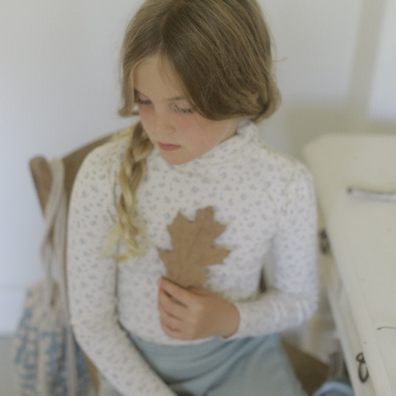 Soor Ploom Long Sleeve Snap Turtleneck - Calico Print PTL, Rosewood
