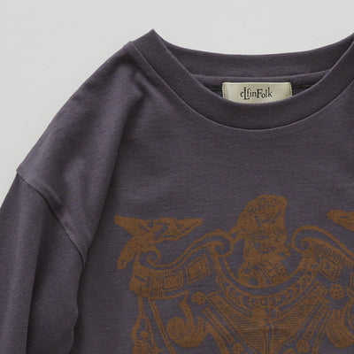 [30%OFF!]eLfinFolk Fox Knights emblem L/S Tee charcoal