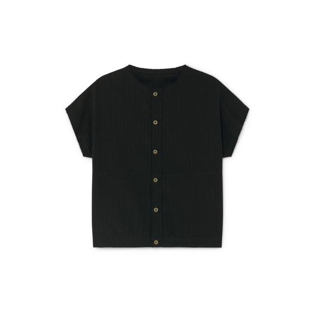 [60%OFF!]Little Creative Factory Crushed Cotton Shirt Black