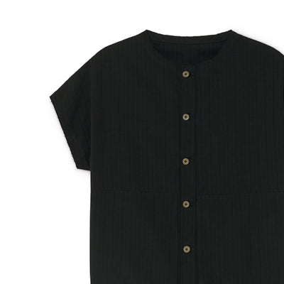[60%OFF!]Little Creative Factory Crushed Cotton Shirt Black