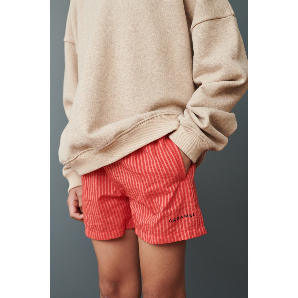 caramel Kohlrabi Swim Short RED STRIPE