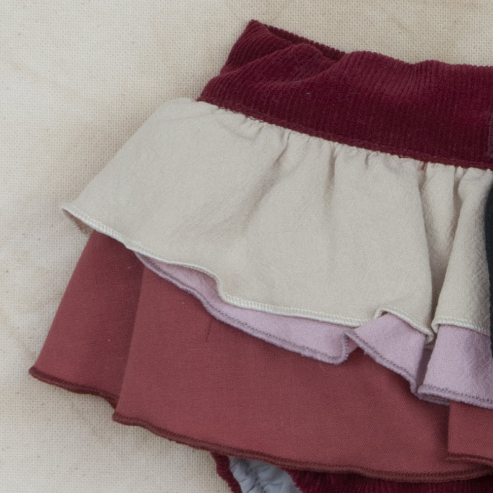 [70%OFF!]Popelin Burgundy Culotte with Frill