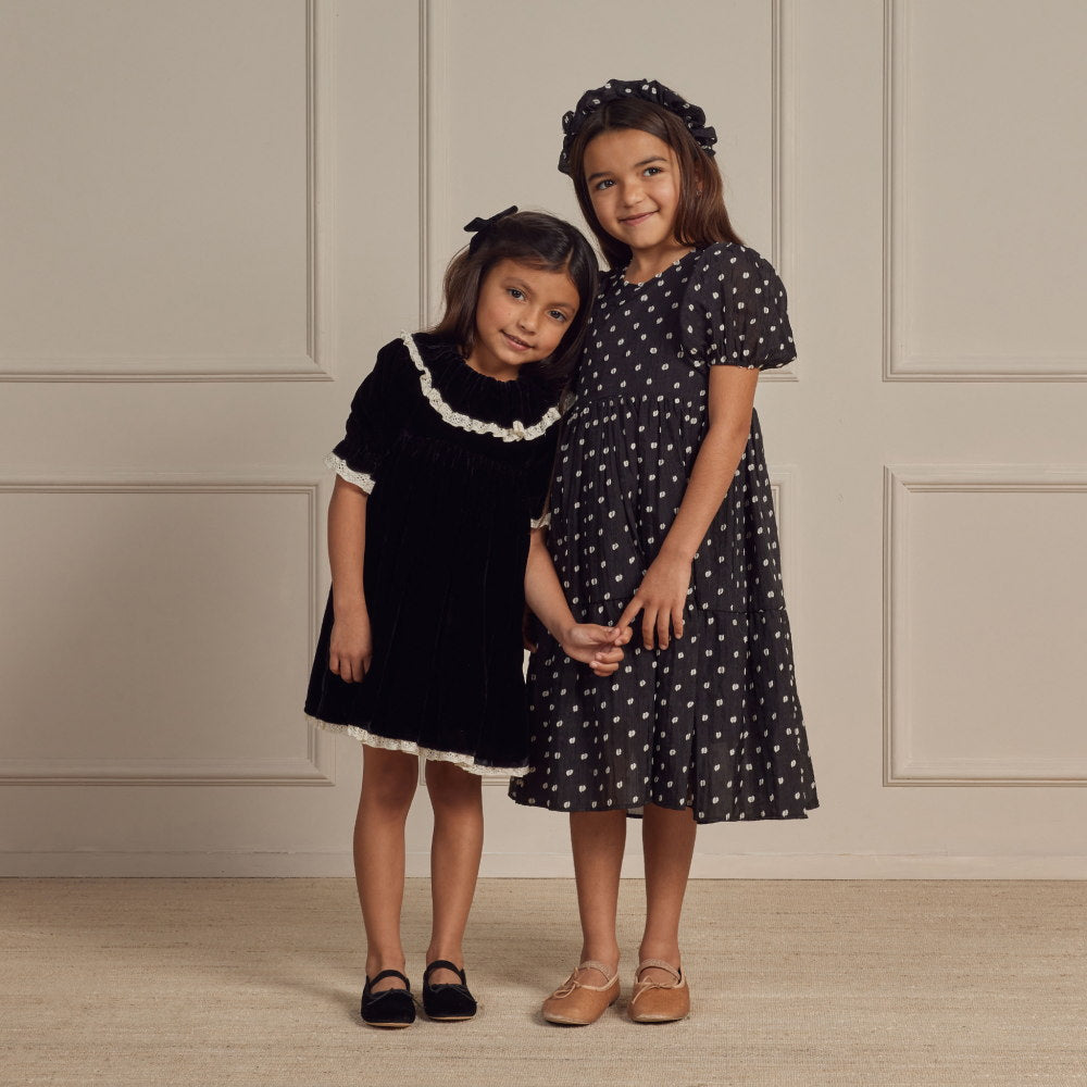 NORALEE Chloe Dress Black & Ivory Dot