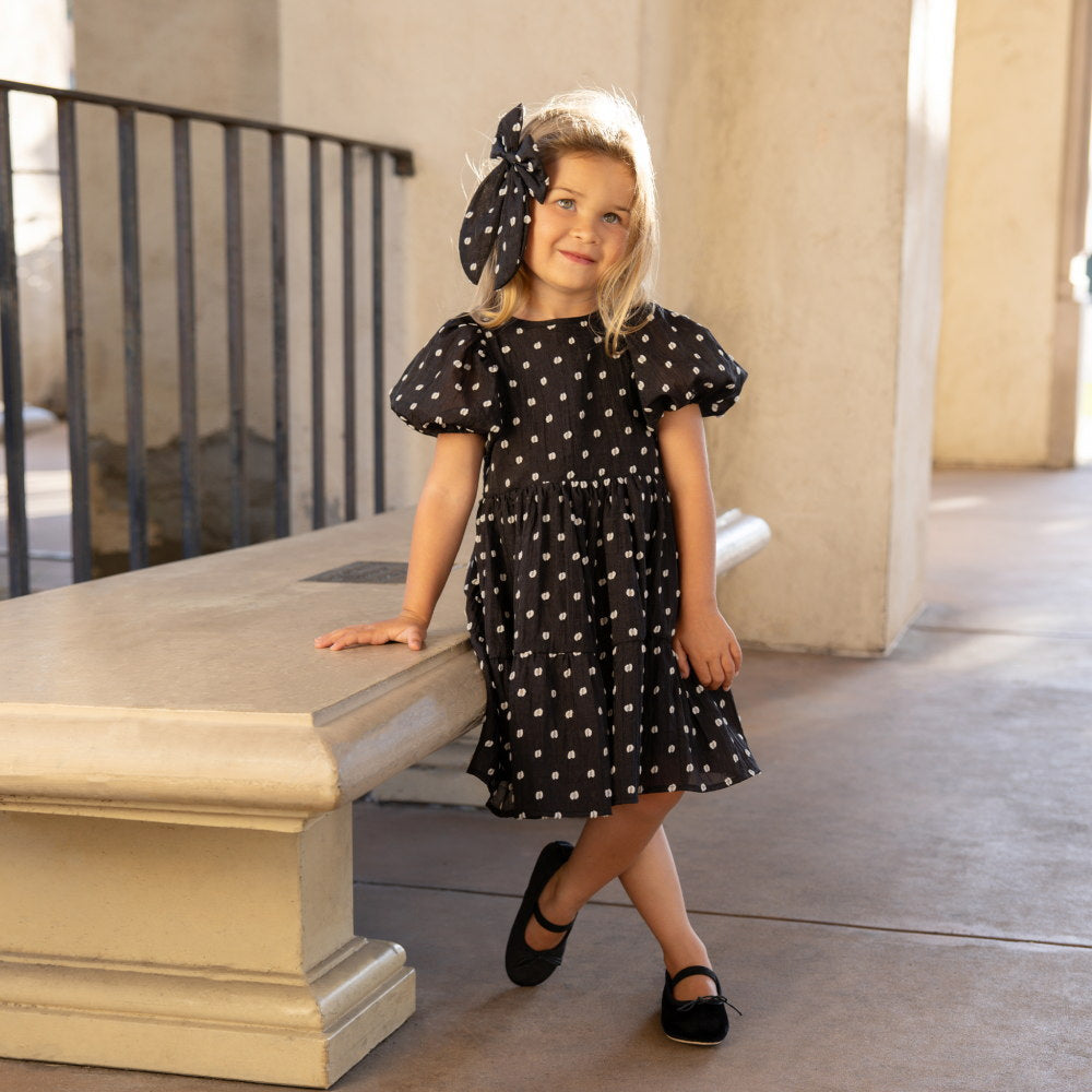 NORALEE Chloe Dress Black & Ivory Dot