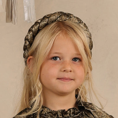 NORALEE Metallic Braided Headband Gold