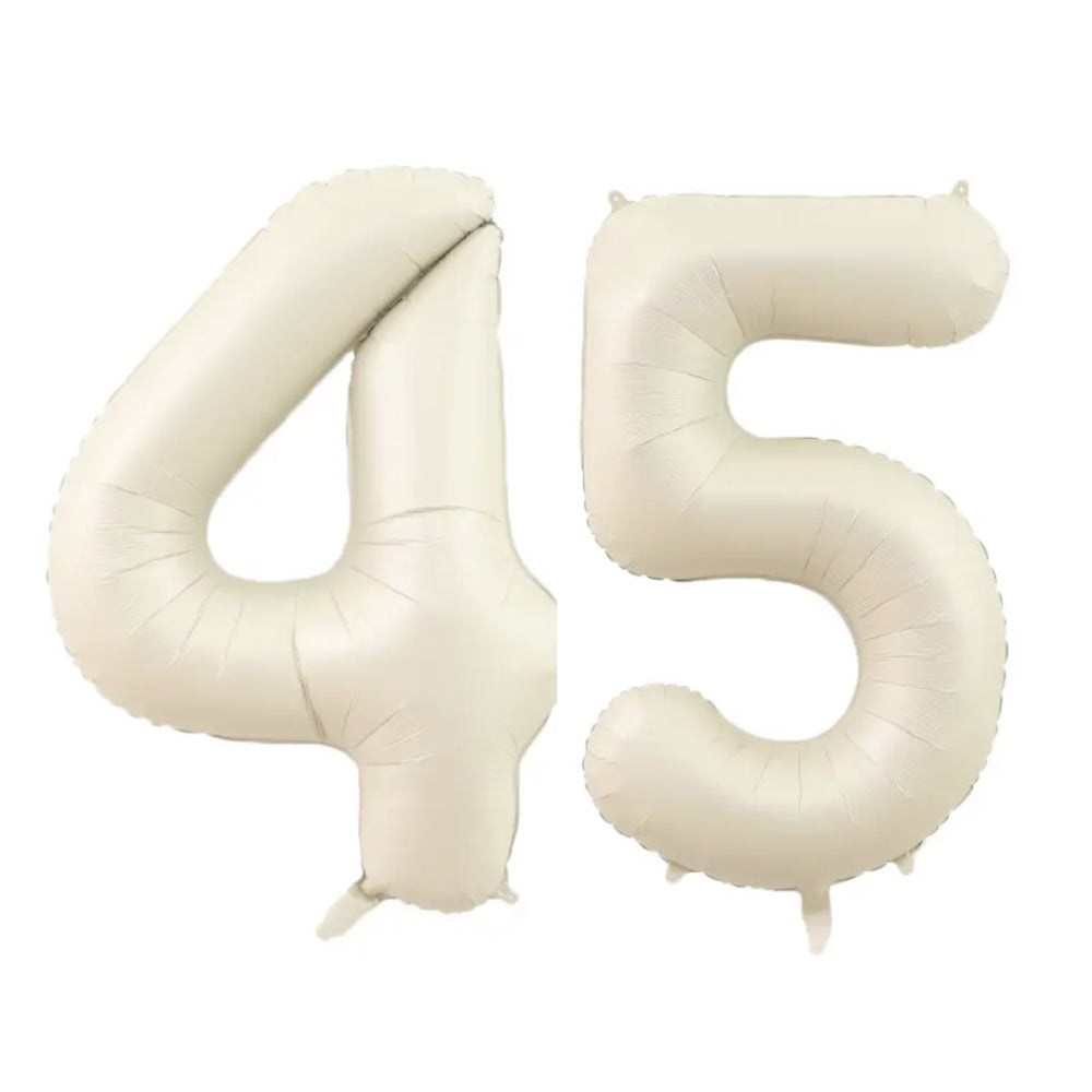 Birthday Number Balloon Ecru