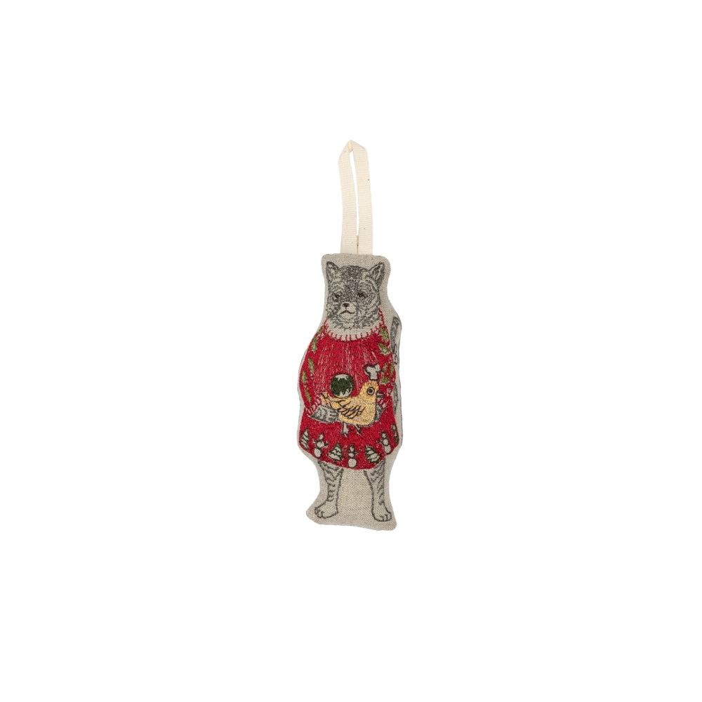 Coral & Tusk Cat with Gifts Ornament