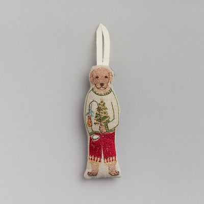 Coral & Tusk Dog with Gifts Ornament