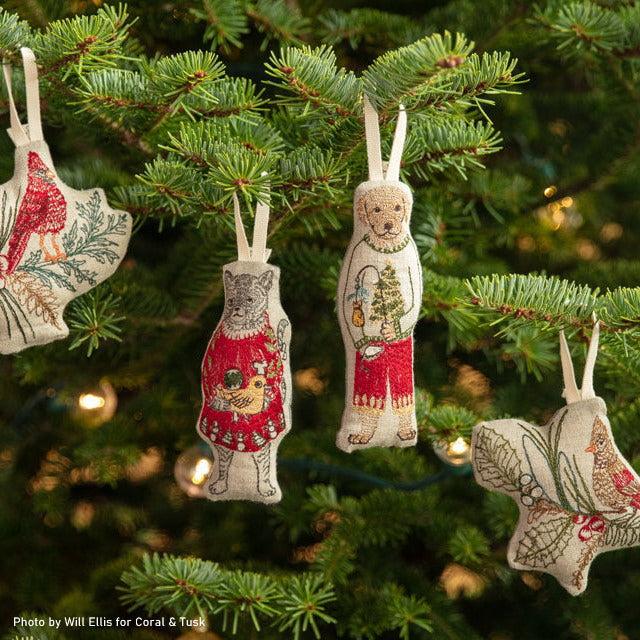 Coral & Tusk Dog with Gifts Ornament