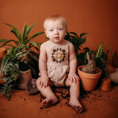 Shirley Bredal Patchwork Romper - Oats