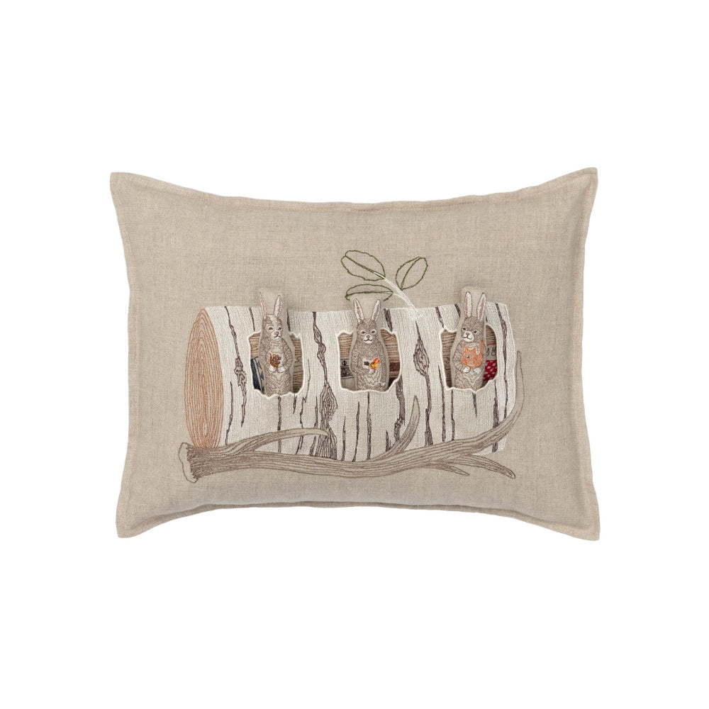 coral & tusk Aspen Log Bunnies Pocket Pillow (Cover Only)