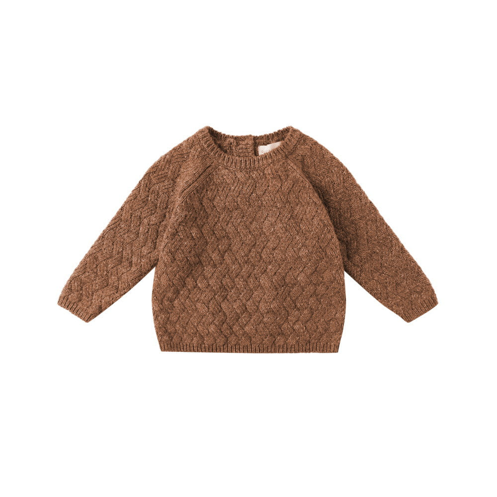 QUINCY MAE Knit Sweater Heathered Cedar