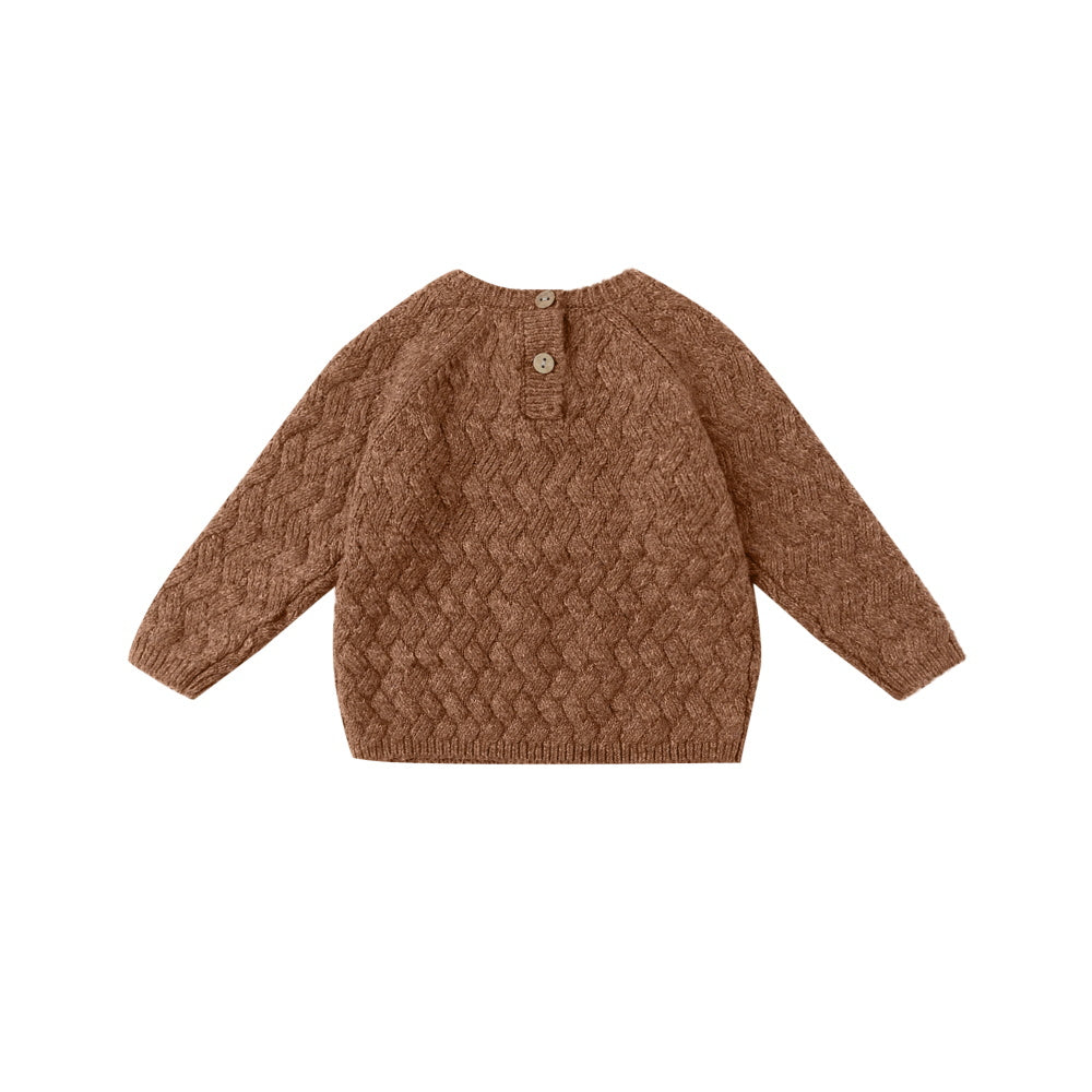 QUINCY MAE Knit Sweater Heathered Cedar