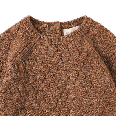 QUINCY MAE Knit Sweater Heathered Cedar