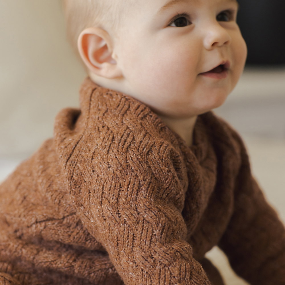 QUINCY MAE Knit Sweater Heathered Cedar
