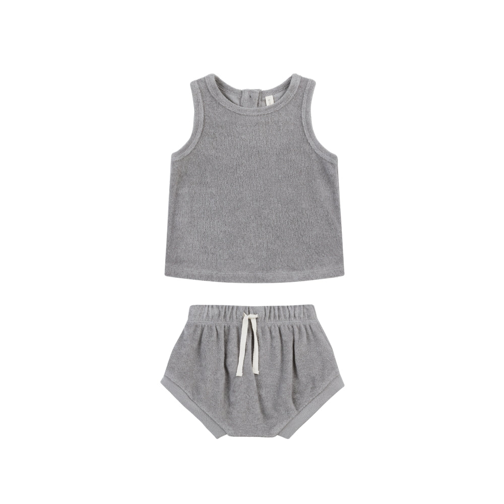 QUINCY MAE Terry Tank + Shorts Set Lagoon