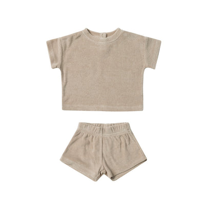QUINCY MAE Terry Tee + Shorts Set Oat