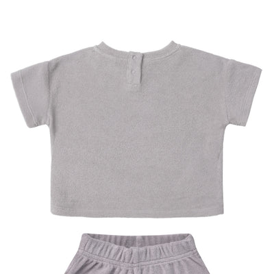 QUINCY MAE Terry Tee + Shorts Set Periwinkle