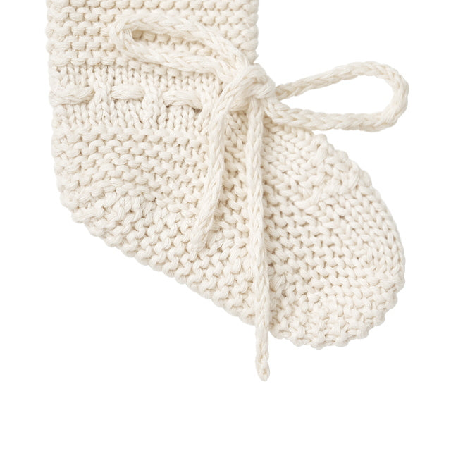 QUINCY MAE Knit Booties Natural