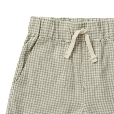 Rylee & Cru Bermuda Short Sage Gingham