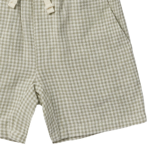 Rylee & Cru Bermuda Short Sage Gingham