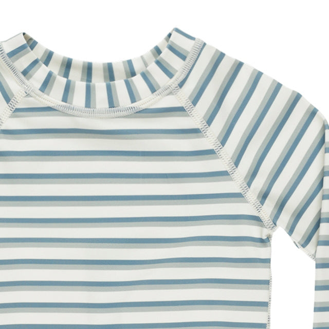 Rylee & Cru Rash guard Boy Set Seafoam Stripe
