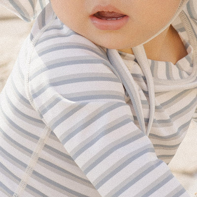 Rylee & Cru Rash guard Boy Set Seafoam Stripe