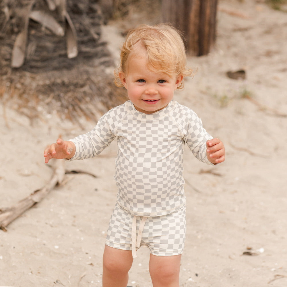 Rylee & Cru Rash Guard Boy Set Seafoam